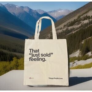 eBay Logo Canvas Tote Bag Natural That Just Sold Feeling + Things People Love